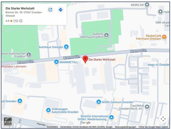 Die Starke Werkstatt Dresden auf GoogleMaps